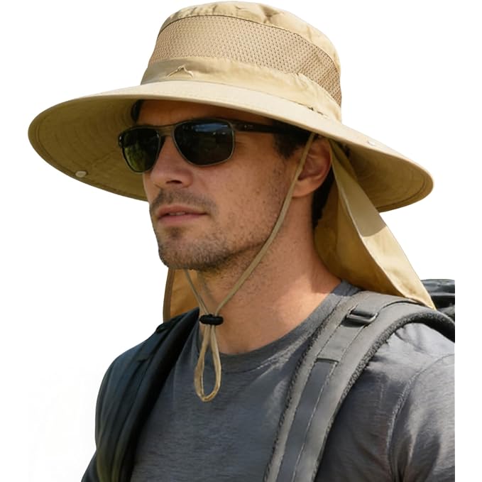 ZOORON Sun Hats for Men Women Fishing Hat with Neck Flap