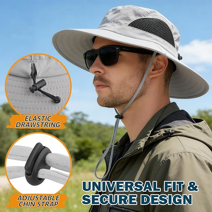 Wide-Brim Waterproof Bucket Sun Hat