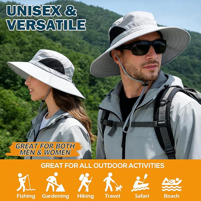 Wide-Brim Waterproof Bucket Sun Hat