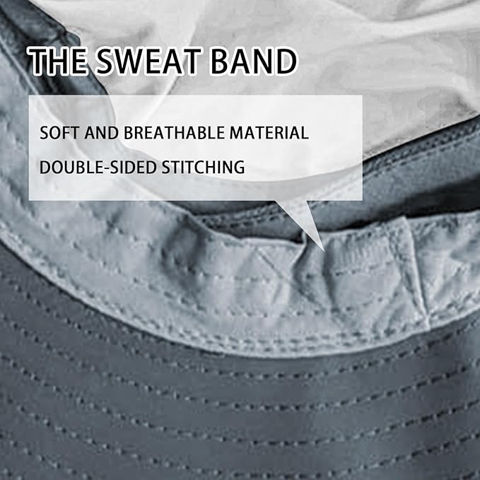 Wide-Brim Bucket Sun Hat with Neck Flap