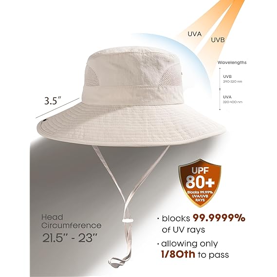 UPF 80+ Wide-Brim Outdoor Sun Hat