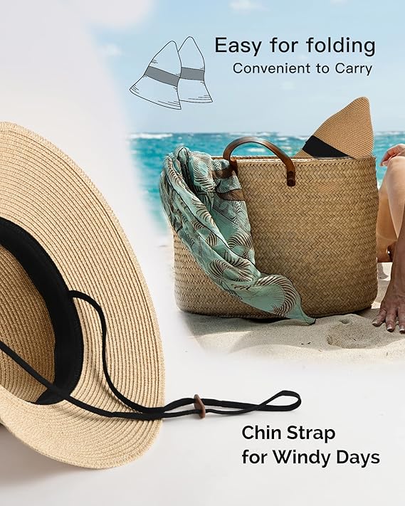Wide-Brim Straw Sun Hat