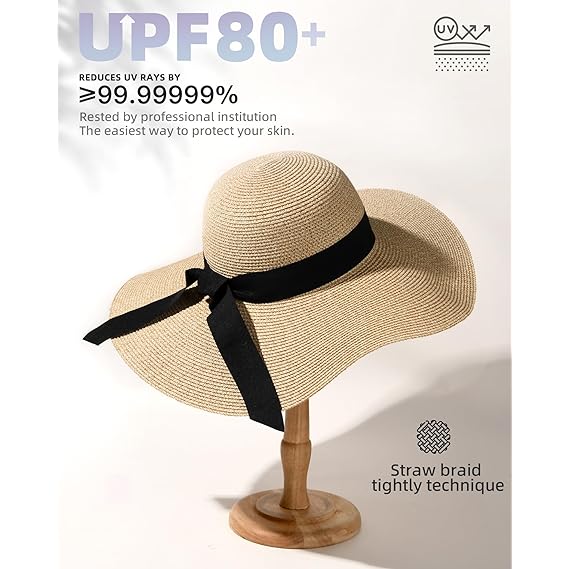 Floppy Wide-Brim Straw Sun Hat