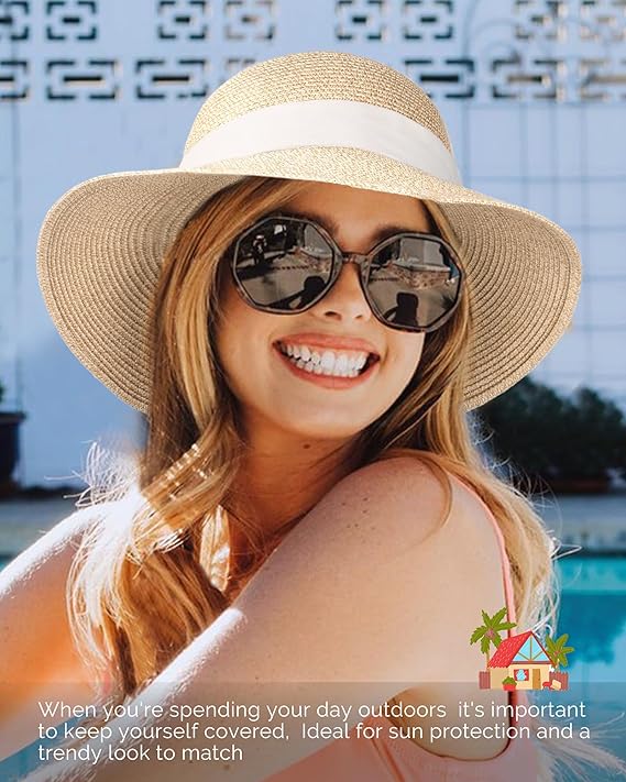 Wide-Brim Straw Sun Hat