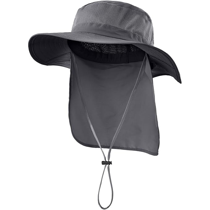 UPF 50+ Wide-Brim Sun Hat with Neck Flap